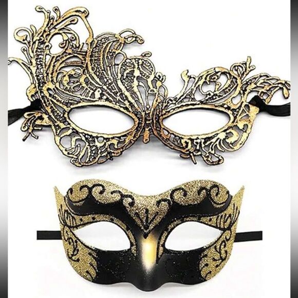 2pc Set Couples Masquerade Mask - Picture 1 of 6